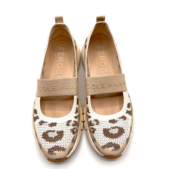 Cole Haan Zerogrand Flex Mary Jane Slip-On Ivory/White Cap Grey/Walnut Leopard - Picture 6 of 9